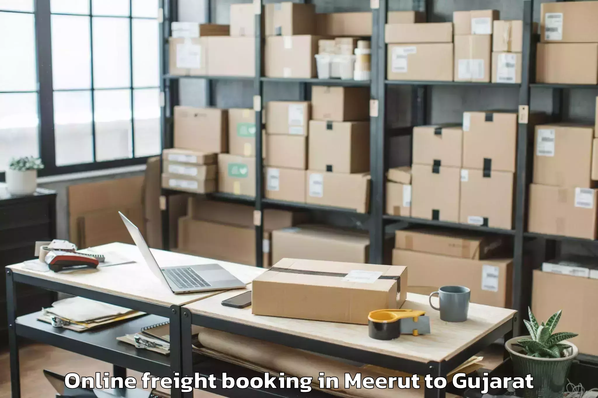 Top Meerut to Dungra Online Freight Booking Available